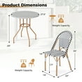 thumbnail image 3 of Gymax 3 Piece French Bistro Table Chair Set Outdoor Wicker Round Table & 2 Dining Chairs, 3 of 10
