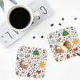 thumbnail image 5 of Pofeuu Winter Christmas And New Year Deer Print Leather Coasters Set of 6, Round Cups Mugs Mat Pad for Home Kitchen Heat Resistant Drink Coasters,Square, 5 of 7