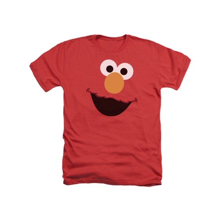 Sesame Street Classic TV Show Elmo Face Outline Adult Heather T-Shirt Tee