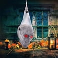 thumbnail image 3 of Décoration de Crâne d'Halloween, Ornement de Squelette Activé par la Voix Effrayante avec Yeux Rouges à LED et Fausse Araignée, Accessoires Décoratifs pour Maison Hantée, Décoration de Fête d'Halloween pour Intérieur Extérieur, 3 of 6