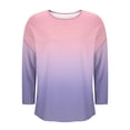 thumbnail image 5 of aidice Womens T Shirts Casual Loose Round Neck Lightweight Tops Long Sleeve Gradient Color Shirts, 5 of 5