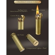 Unique Swiss Vintage Windproof Trench Kerosene Lighter,Soft-Flame,Cigar,Refillable,Outdoor,Compact and Portable,Double-Flame Jet,Copper,Gift Packaging,Gift for Men, Thorens One Press Ignition​