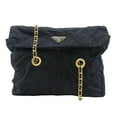 thumbnail image 1 of Pre-Owned PRADA Chain Shoulder Bag Quilted Nylon Navy A5 Type ChainShoulder Women's (Fair), 1 of 17