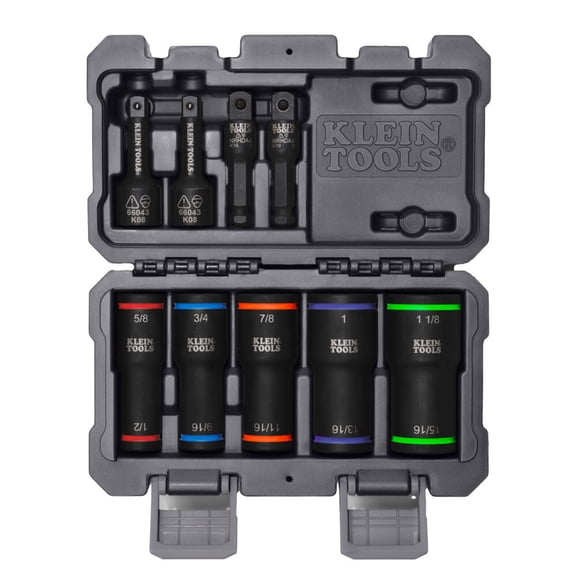 Klein Tools 2-In-1 Impact Flip Socket Set, 5 Pieces