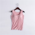 thumbnail image 2 of Lumtrix Womens Adjustable Strap Camisole Sleeveless Square Neck With Built-In Padded Tank Tops Basic Shirt Light pink 4XL, 2 of 4