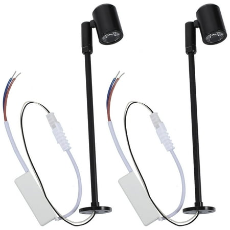 

2PCS LED AC100V-265V 3W Exhibition Cabinet Jewelry Counter Spotlight 215MM High Warm White Light(Black)
