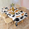 thumbnail image 6 of White and Orange Of Leopard Print Rectangle Tablecloth 60"x120",Waterproof Polyester Rectangle Table Cloth, Wipeable Spillproof Polyester Tablecloth for Dining, Camping, Indoor and Outdoor, 6 of 6