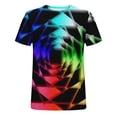 thumbnail image 5 of Yyeselk Mens Graphic Tshirts Round Neck Fashion 3D Abstract Printed Pullover Shirts Short Sleeve Breathable Relaxed Fit Workout Athletic Tees Tops Black XL, 5 of 5