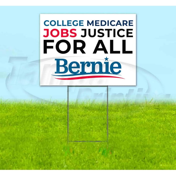 Bernie Cmjj For All V2 (18" x 24") Yard Sign, Includes Metal Step Stake