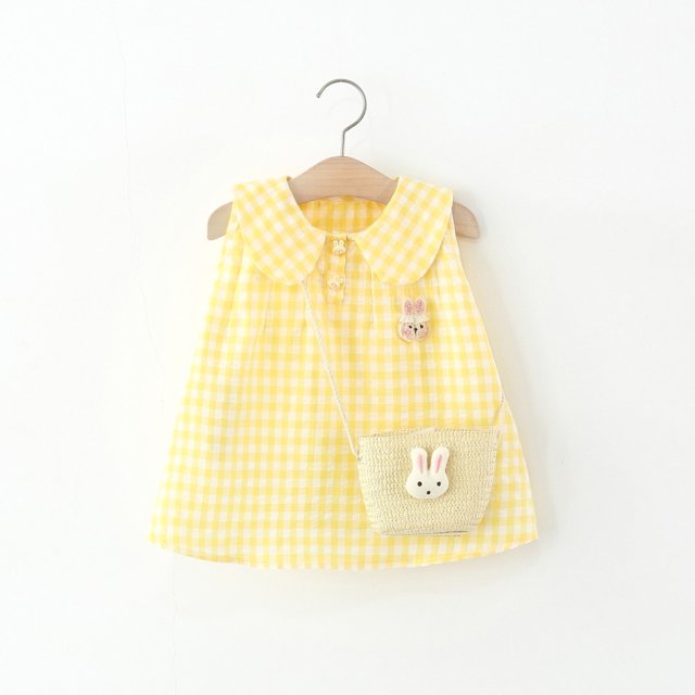 LOVZFMLL Robe d'Été Décontractée Sans Manches à Col Rond avec Boutons et Poches pour Filles de 2 à 12 Ans