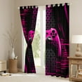 thumbnail image 3 of Manfei Neon Gamepad Black Out Curtains,Modern 3D Geometric Curtains Pack of 2 (42x63 Each),Pink Black Geometric Bedroom Curtains For Boys Kids,Super Cozy Bedroom Decor, 3 of 6