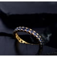 thumbnail image 3 of Blue Sapphire Eternity Band Stacking Ring Wedding Engagement 925 Sterling Silver Yellow Gold Plated Gemstone Jewelry For Women Gift, 3 of 5