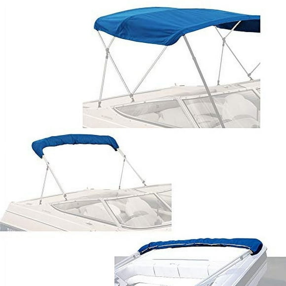 SavvyCraft 3 Bow Bimini Top Replacement Canvas Cover, Durable Marine Grade Canvas Boat Canopy with Storage Boot/Without Frame, 3 Bow 72" L 73"-78" W Blue Color