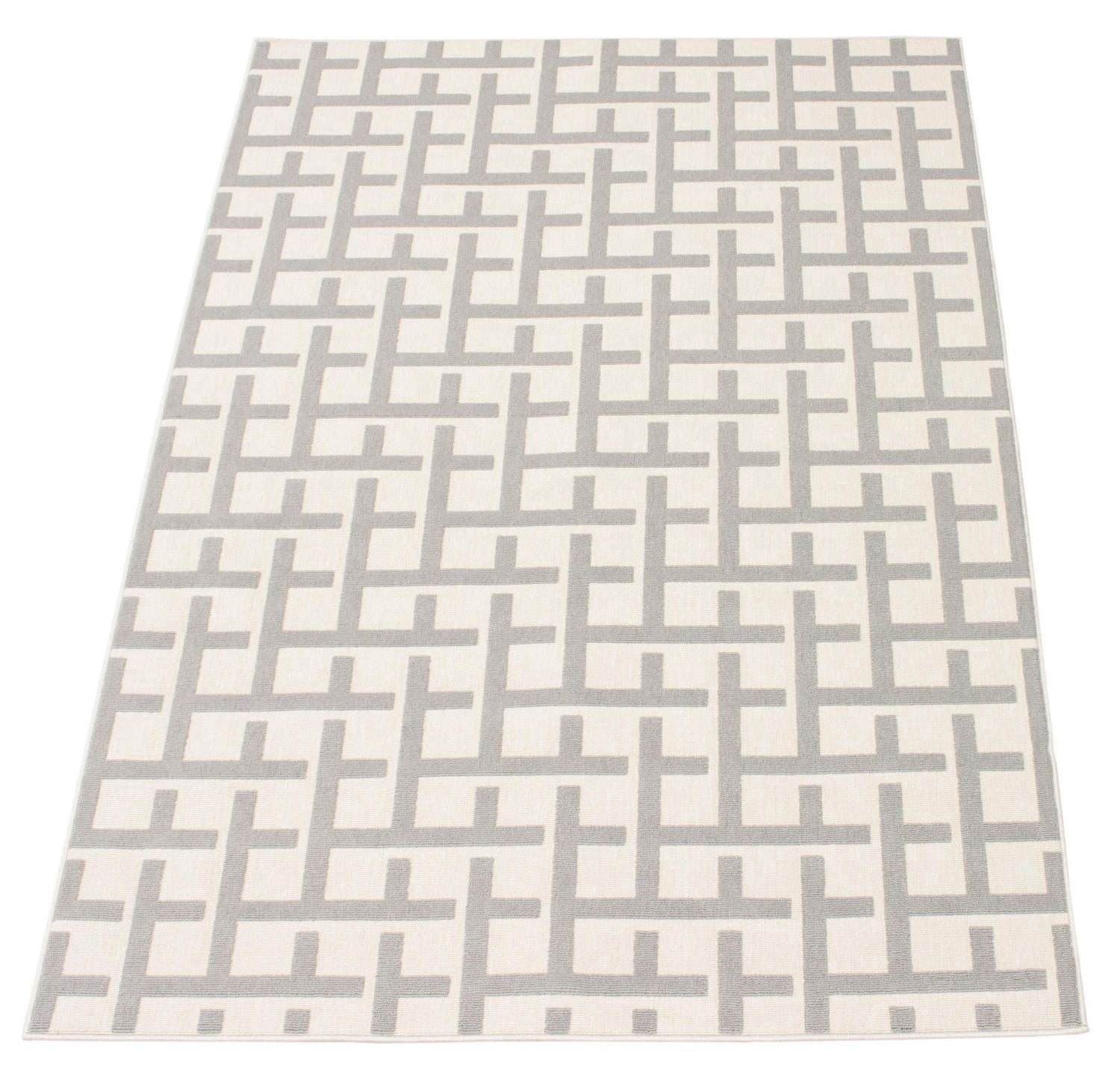 ECARPET Indoor/Outdoor for Balcony, Patio and Garden Villa Light Grey Rug