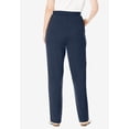 thumbnail image 2 of Woman Within Plus Size Straight-Leg Stretch Ponte-Knit Pull-On Pants, 2 of 5