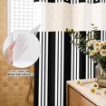 thumbnail image 4 of No Hook Shower Curtain, Striped Black White Shower Curtains for Bathroom with See Through Top Window, Farmhouse Line Stripes Classic Waterproof & Washable Bath Curtain Stall 48"x72", 4 of 9
