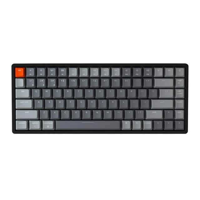 Keychron K2 Version 2 Clavier Mécanique de Jeu Sans Fil, Filaire Bluetooth/USB Compact 84 Touches Rétroéclairage LED RVB Retournement N-Key, Cadre en Aluminium pour Mac Windows, Commutateur Rouge Gateron g Pro