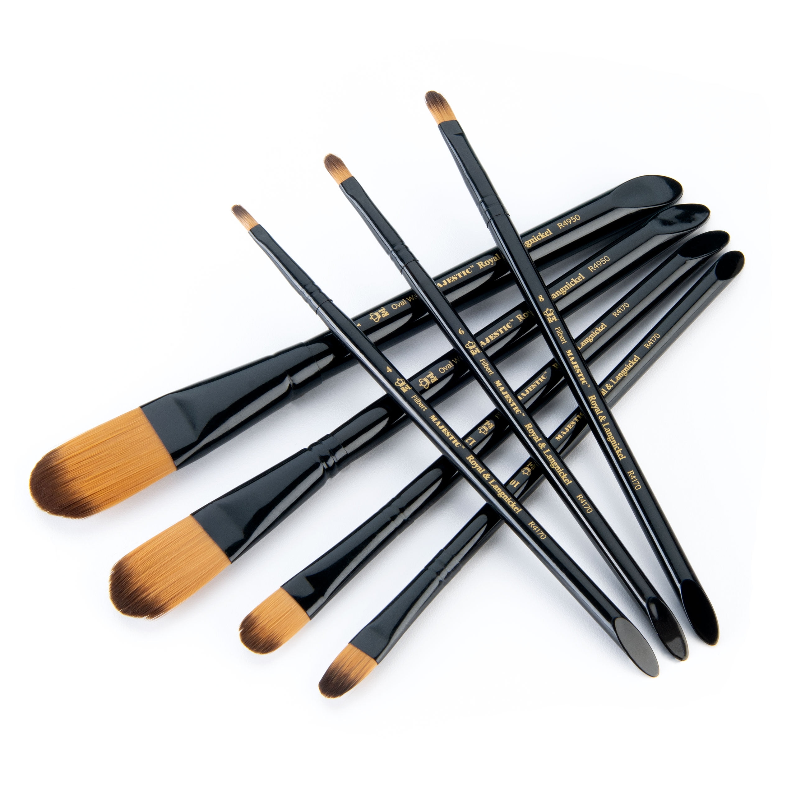 Paint Brush Set of 8 Short-Handle Artist Brushes, Angle Shaders, Filbe —  AIT Products