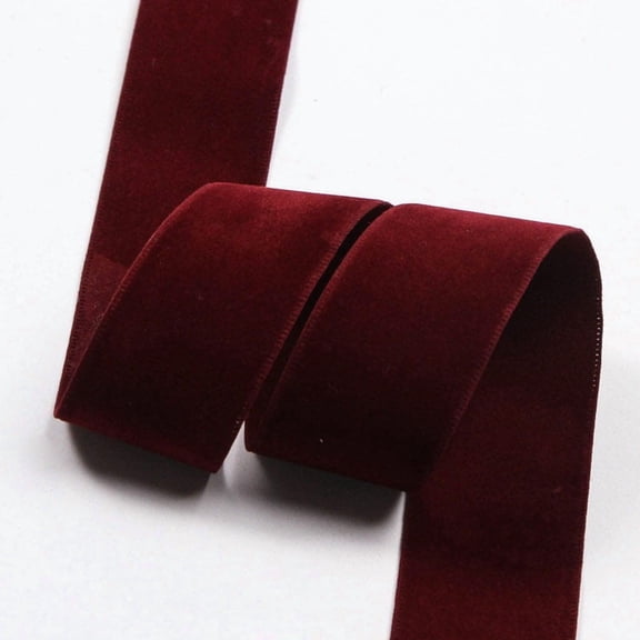 XmhyTop-A 10 Yards 2.5cm Wide Double Faced Velvet Ribbon Premium Gift Wrapping Wedding Decoration Ribbon, Soft Craft Ribbon,Dark Red
