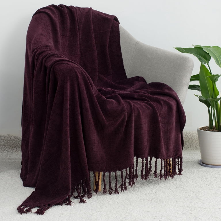VERAMUSE Chenille Throw Blanket for Couch 60