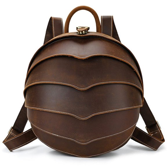 Vintage Leather Creative Backpack Personality Beetle,Black
