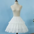 thumbnail image 5 of FEIFLY Women Petticoat 2 Adjustable Hoop Skirt Lace Short Princess Underskirt For Dress Solid Color Festival Clothing, 5 of 5