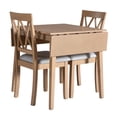 thumbnail image 6 of 3 Piece Kitchen Dining Set, Dining Table Set for 2, 1 Drop Leaf Dining Table and 2 Dining Upholstered Chairs, Dining Room Set for Small Places, Natural, 6 of 9