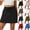 Black, variant on POIUYTR Women Summer Sweat Skirts Casual Elastic Waist Solid Color Shift Mini Skirt Tennis Sport Skirts