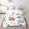 thumbnail image 2 of Castle Fairy Kids Children Teens Cartoon Fire Truck Twin Bedding Sets 7-Piece,Construction Vehicles Bedding Comforter Set Microfiber,Cute Police Car Breathable Sheet Sets,Microfiber Bedroom Decor, 2 of 8