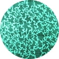 thumbnail image 1 of Ahgly Company Machine Washable Indoor Round Abstract Turquoise Blue Contemporary Area Rugs, 5' Round, 1 of 4