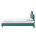 thumbnail image 6 of Platform Bed Frame, Twin Size, Teal Blue, Velvet, Modern Contemporary, Bedroom Master Guest Suite Room, 6 of 10