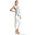 thumbnail image 2 of Blusa asimétrica con botones y cinturón Roman Fashion/Juvenil, 20287 (Azul claro) azul M, 2 of 6