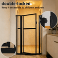 thumbnail image 4 of 59" Extra Tall Clear Pet Gate, 29"-44" Adjustable Pressure Mounted Dog Cat Barrier Black, 4 of 5