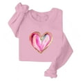 thumbnail image 4 of PiGOGI Printed Long Sleeve Loose T-Shirt for Women - Plus Size Valentine's Day Top Pink L, 4 of 4