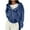 Blue, variant on SwiftWear Women's Cropped Pullover Hoodie Trendy Soft Sweatshirt with Pocket, Casual Streetwear Top Jacket White