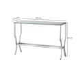 thumbnail image 5 of Glass Top Sofa Table with Metal Frame and Mirror Shelf Chrome - Saltoro Sherpi, 5 of 5