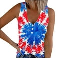 thumbnail image 2 of BLTIBY Womens Blouse Summer Sleeveless V Neck Independence Day Printed Vest Shirts Loose Novelty T-Shirts Fashion Pullover Tops Multicolor 2 XL, 2 of 4