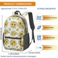 thumbnail image 3 of Sunflower and Plank Cream Pattern 17" Waterproof Oxford School Backpacks for Teens, S-Shape Padded Straps, for School, Travel, Hiking, Camping, 3 of 5