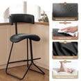 thumbnail image 4 of Memoryfield Bar Stools Set of 2, Modern Counter Height Stools with Back, Faux Leather Bar Chairs with Ergonomic Backrest & Metal Legs for Kitchen Island, Home Bar, Black, 4 of 8