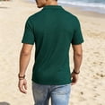 thumbnail image 5 of GrmtClth Mens Deep V-Neck Spread Collar Polo Shirt Casual Waffle Knit Short Sleeve Top Lightweight Breathable Textured Solid Color Summer Daily Wear Tees Army Green L, 5 of 5