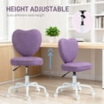 thumbnail image 2 of Accent Chairs, Heart Love Shaped Back Design Office Chair, Purple Fabric Accent Chairs,Fabric,Steel Leather Accent Chairs, Furniture Primary Living Space Chairs & Accent Seating, 2 of 8