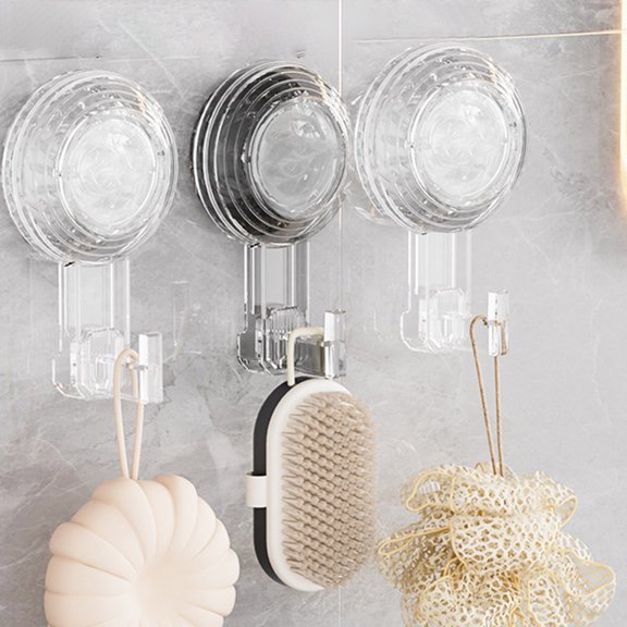 Upgraded Heavy Duty Vacuum Suction Cup Hooks Removable Hanging Solutions for Bathroom Kitchen Glass Doors Windows Shower Organization