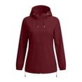 thumbnail image 6 of WRKEKC Windbreaker Jackets for Women Solid Color Long Sleeve Zip Up Hooded Waterproof Windproof Rain Coat with Pockets, 6 of 6
