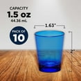 thumbnail image 4 of Translucent Plastic Shot Glasses 1.5 oz Set of 10, Bulk Pack - For Weddings, Party, Birthday - Blue, 4 of 5