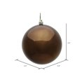 thumbnail image 2 of Vickerman N590675DSV 2.4 in. Chocolate Shiny UV Christmas Ornament Ball - 24 per Bag, 2 of 5