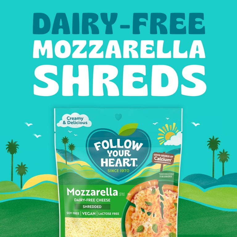 Follow Your Heart Gluten Free, Vegan, Shredded Mozzarella Style Dairy Free Cheese, 7 oz Bag