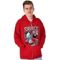 thumbnail image 3 of The Smurfs Kanji Keep Pushin Savage Zip Hoodie Sweatshirt Men Brisco Brands X, 3 of 6
