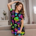 thumbnail image 3 of Lsque Bright Mushrooms Pattern Nightgowns for Women Sleep Shirts Short Sleeve Nightshirt Pullover Nightdress Soft Sleepwear Relaxed Fit Nightdress, 3 of 6