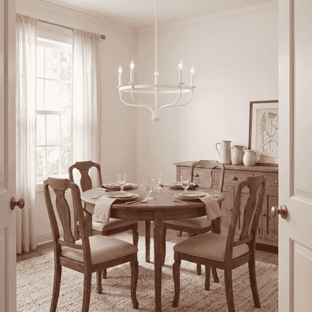 Trade Winds Jason 5-Light Chandelier in Bisque White
