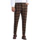 thumbnail image 1 of Pantalones de cuadros INSPIRE CHIC para hombre, chinos formales de frente plano, patrón a cuadros, 30 marrón, 1 of 6